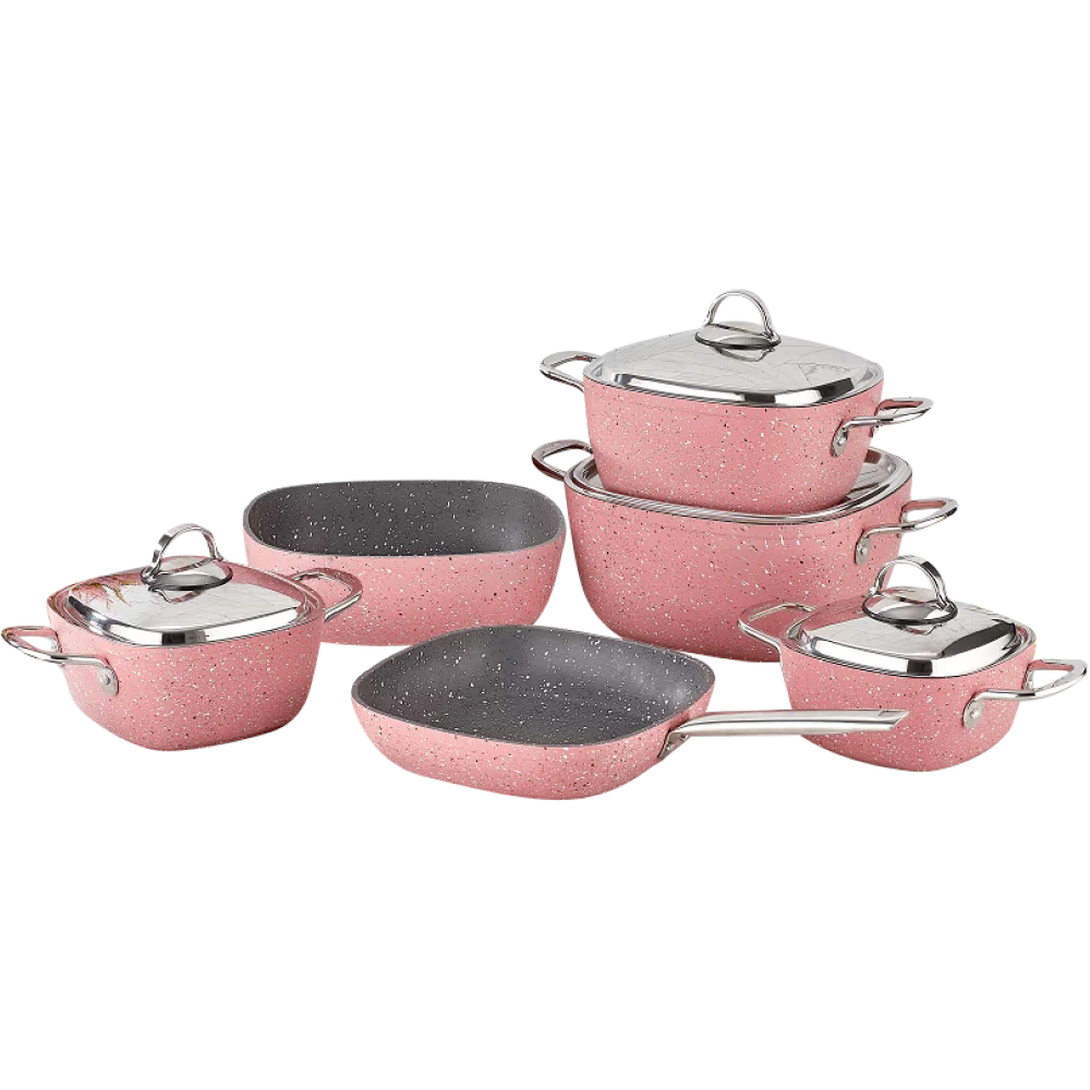 طقم حلل سافلون مربع تيتانيوم 10 قطع