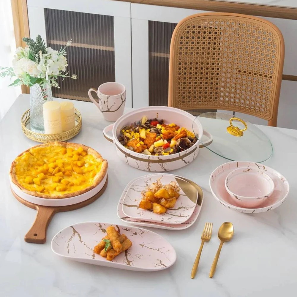 طقم عشاء 35 قطعه ماربل