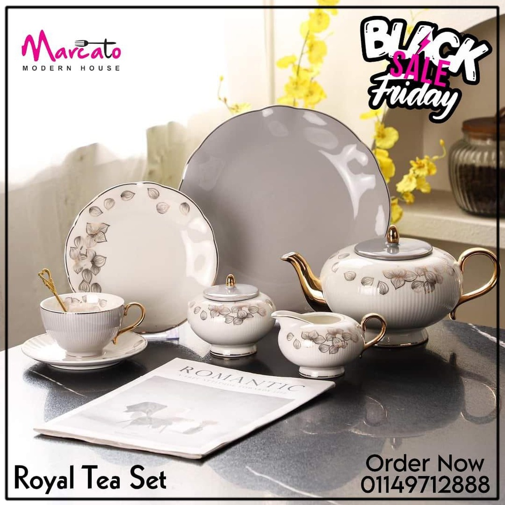 طقم شاي وجاتوه بورسلين30قطعة رويال