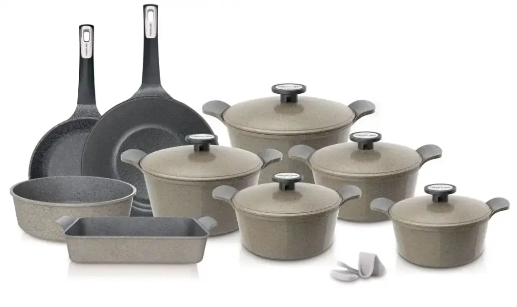 طقم حلل نيوفلام 14قطعة جرانيت 