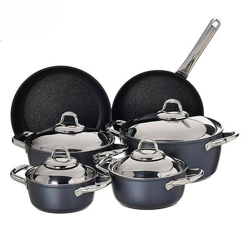 [10004248] طقم حلل سافلون مربع  10 قطع تيتانيوم او جرانيت